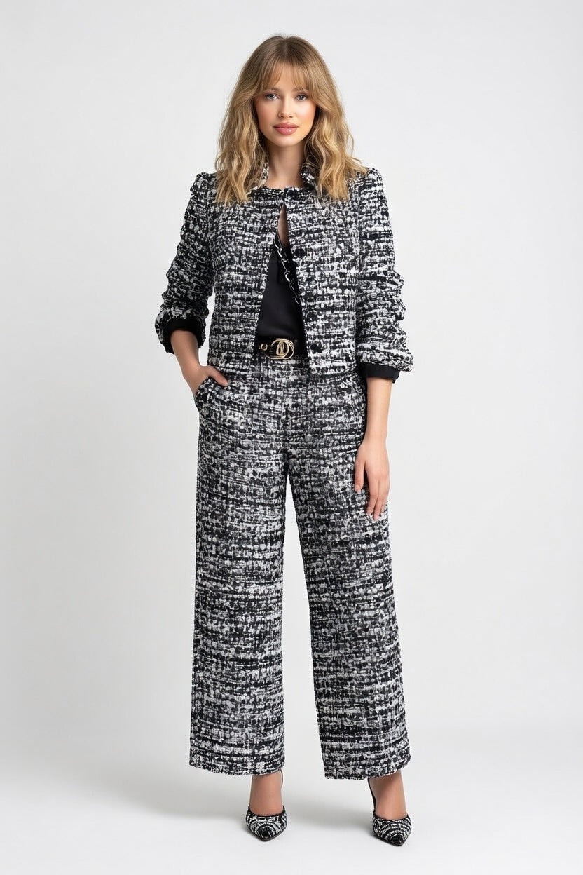 Structured Blazer & Wide Leg Trouser Co-ord — front view