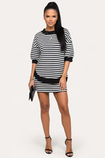 Striped Co-Ord Set — Black White Stripe