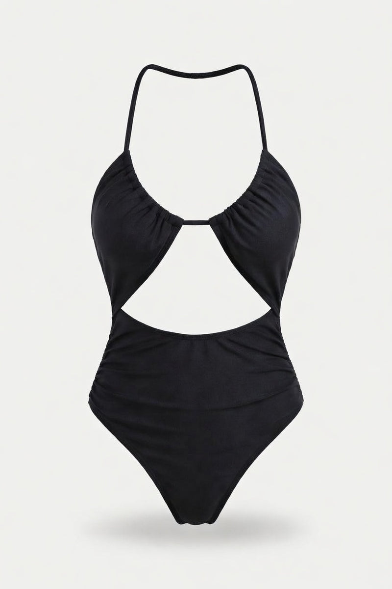 Sculpting One-Piece Swimsuit — Light Blue Dark Blue