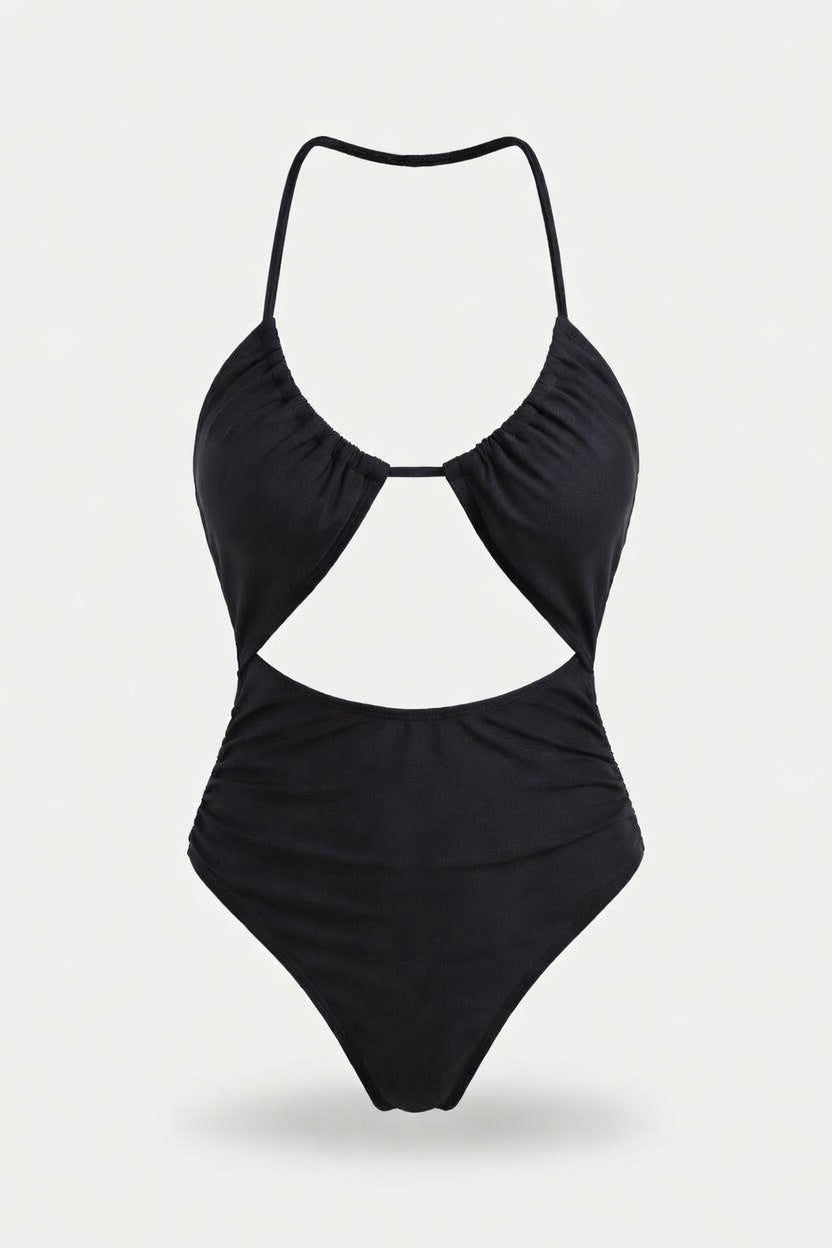 Sculpting One-Piece Swimsuit — Light Blue Dark Blue