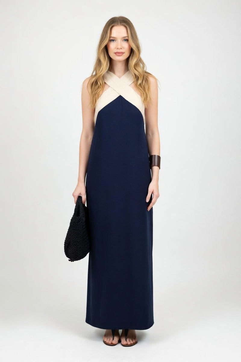 Cross Back Maxi Dress — front view