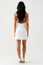 Satin Halter Dress — back view