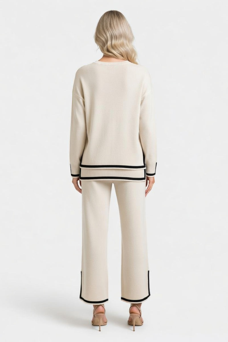 Contrast Detail Knit Co-ord Set — back view