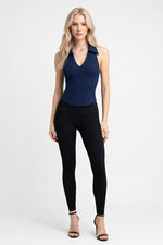 Ribbed Knit Vest Top — Navy Blue