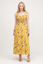 Printed Halter Maxi Dress — front view