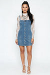 Distressed Denim Halter Dress