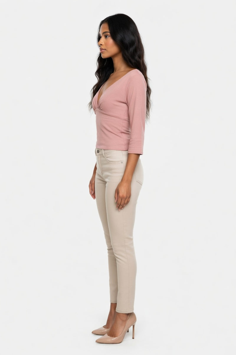 Deep V Backless Tee — side view