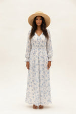 Printed V-Neck Swing Dress — front view