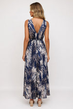 Backless Printed Strap Dress — back view