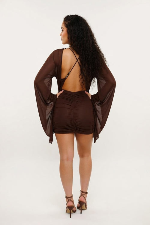Cross Strap Top & Pleated Skirt Co-ord — back view