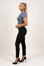 Pleated Waist-Cinched Tee — side view