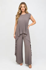 Tailored Top & Pleated Pants Co-ord — front view
