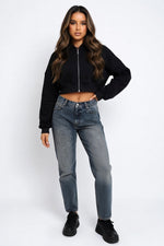 Oversized Hooded Sweatshirt — Color:E 24w 0318-018 # Black