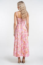 Printed Halter Midi Dress — back view