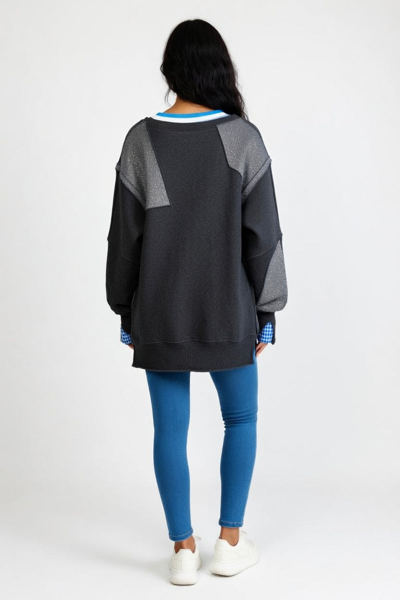 Slit Detail Sweatshirt — back view