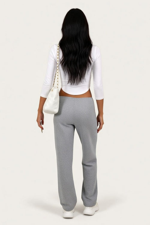 Fitted Cotton Three-Quarter Sleeve Top — back view