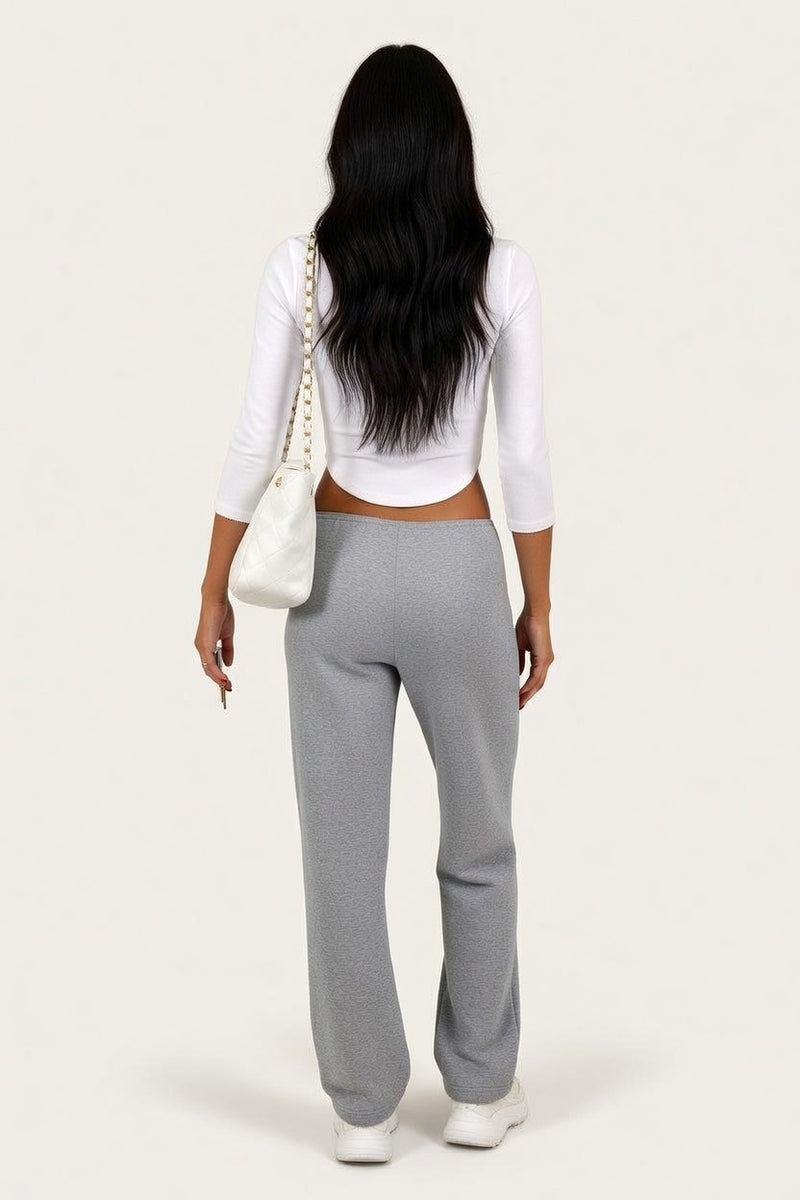 Fitted Cotton Three-Quarter Sleeve Top — back view