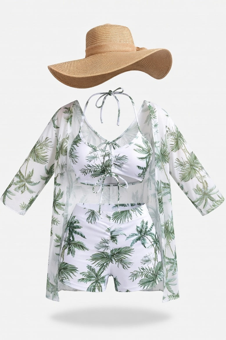 Mesh Three-Piece Swimwear Set — Pattern 13