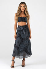 Rose Print Versatile Midi Dress — Rose Print Black