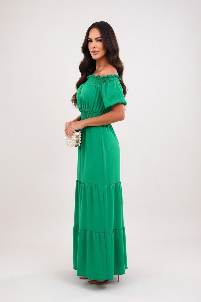 Off-Shoulder Midi Dress — side view