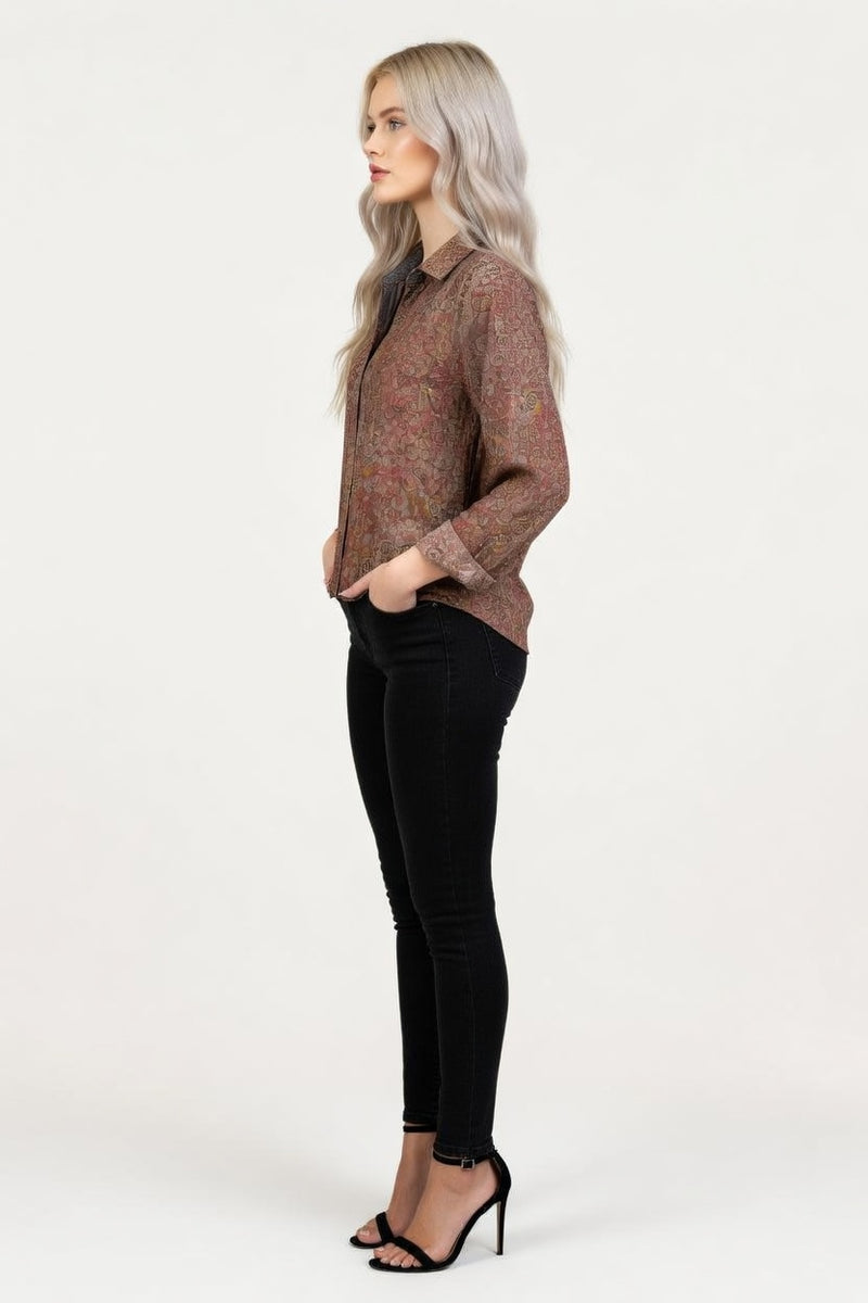 Printed Cotton-Linen Shirt — side view