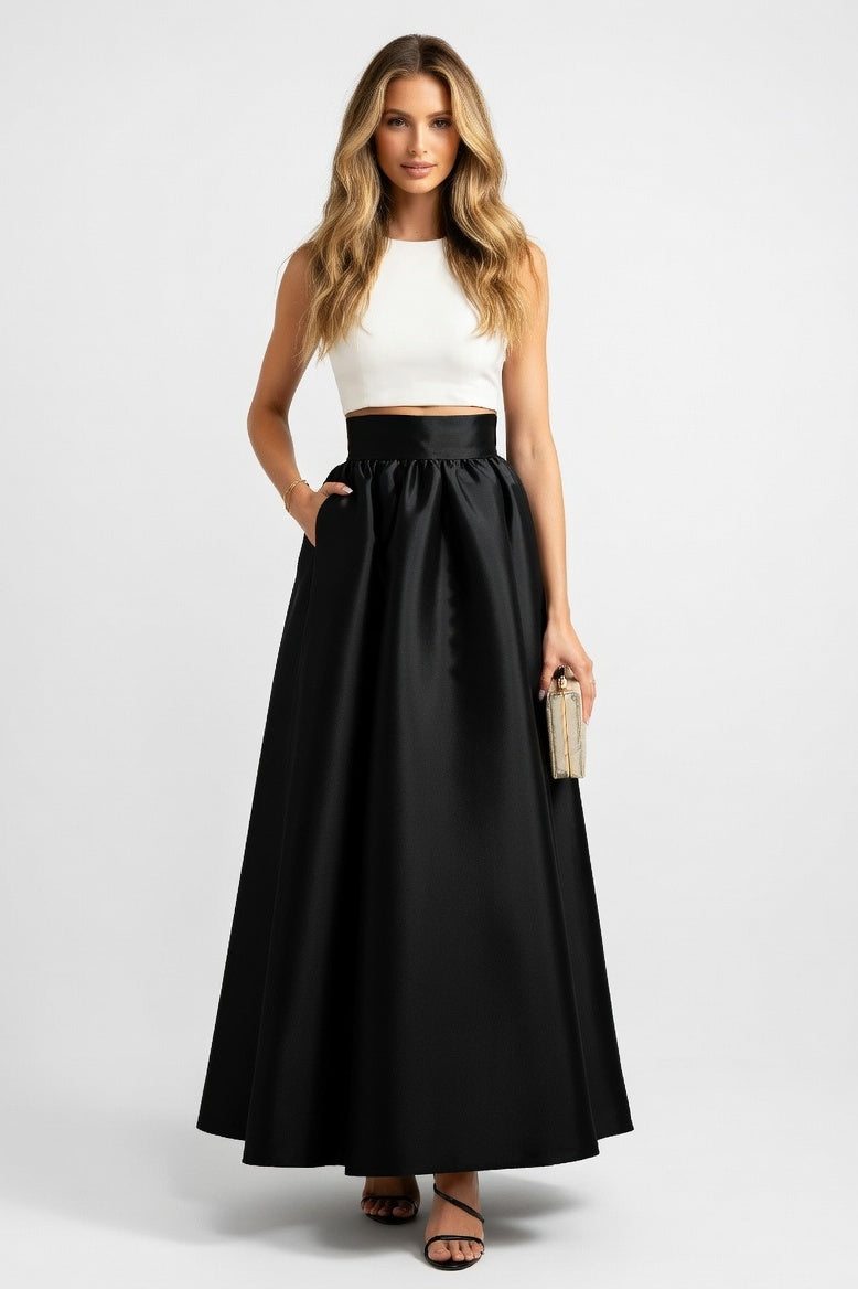 High-Waist Utility Skirt — Black