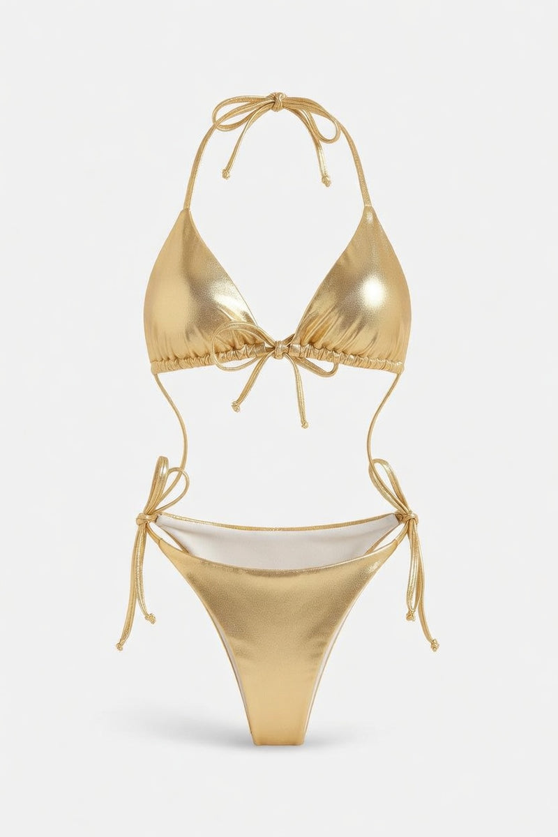 Lace-Up Bikini Set — front view