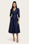 Satin Lapel Shirt Dress