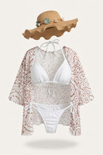 Dot Print Wrap Beach Dress — Brown
