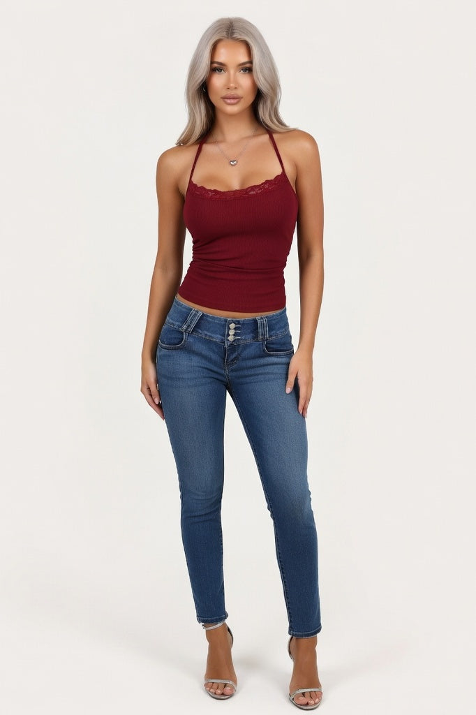 Threaded Camisole — Burgundy