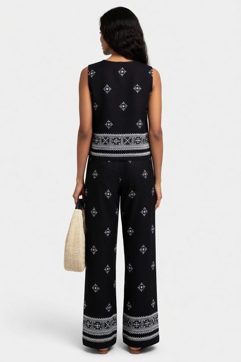 Printed Two-Piece Co-ord Set — back view
