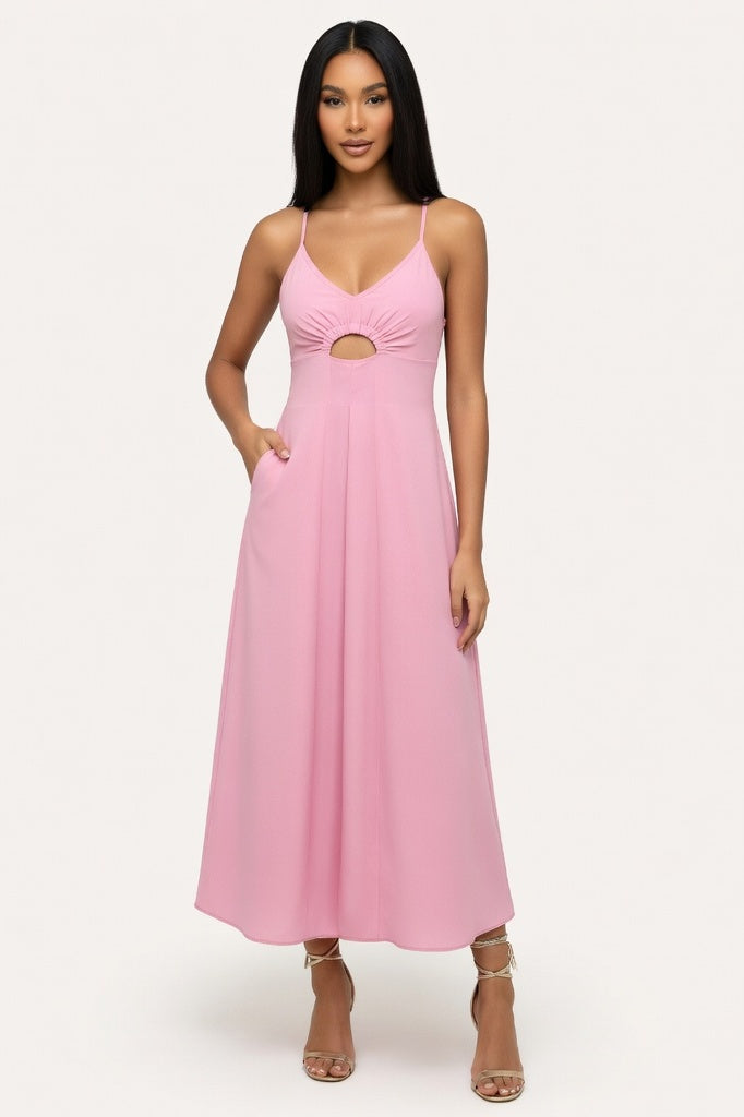 Halter Slip Dress — Pink