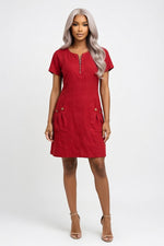 Zip Front Mini Dress — front view