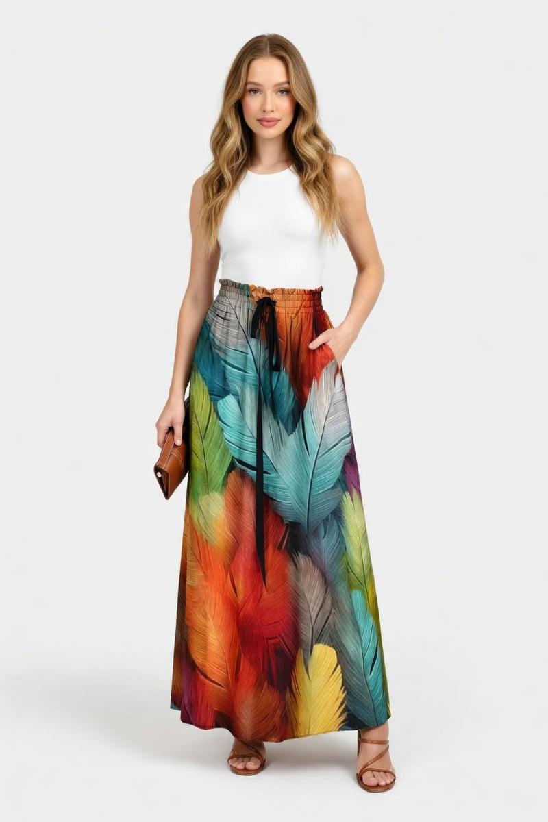 Gradient Print Wide Leg Trousers — front view