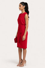 Satin Knot Detail Dress — side view