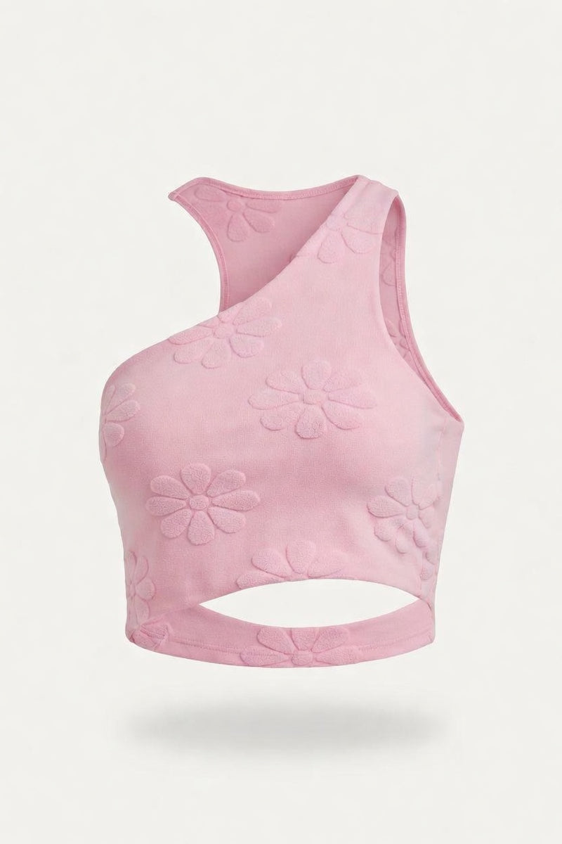 One Shoulder Print Swimsuit — front view
