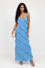Halter Backless Dress — Blue
