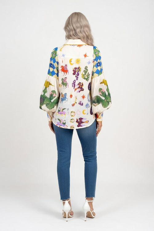 Graffiti Print Shirt — back view
