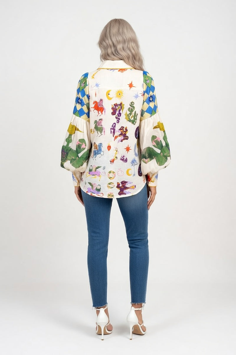 Graffiti Print Shirt — back view