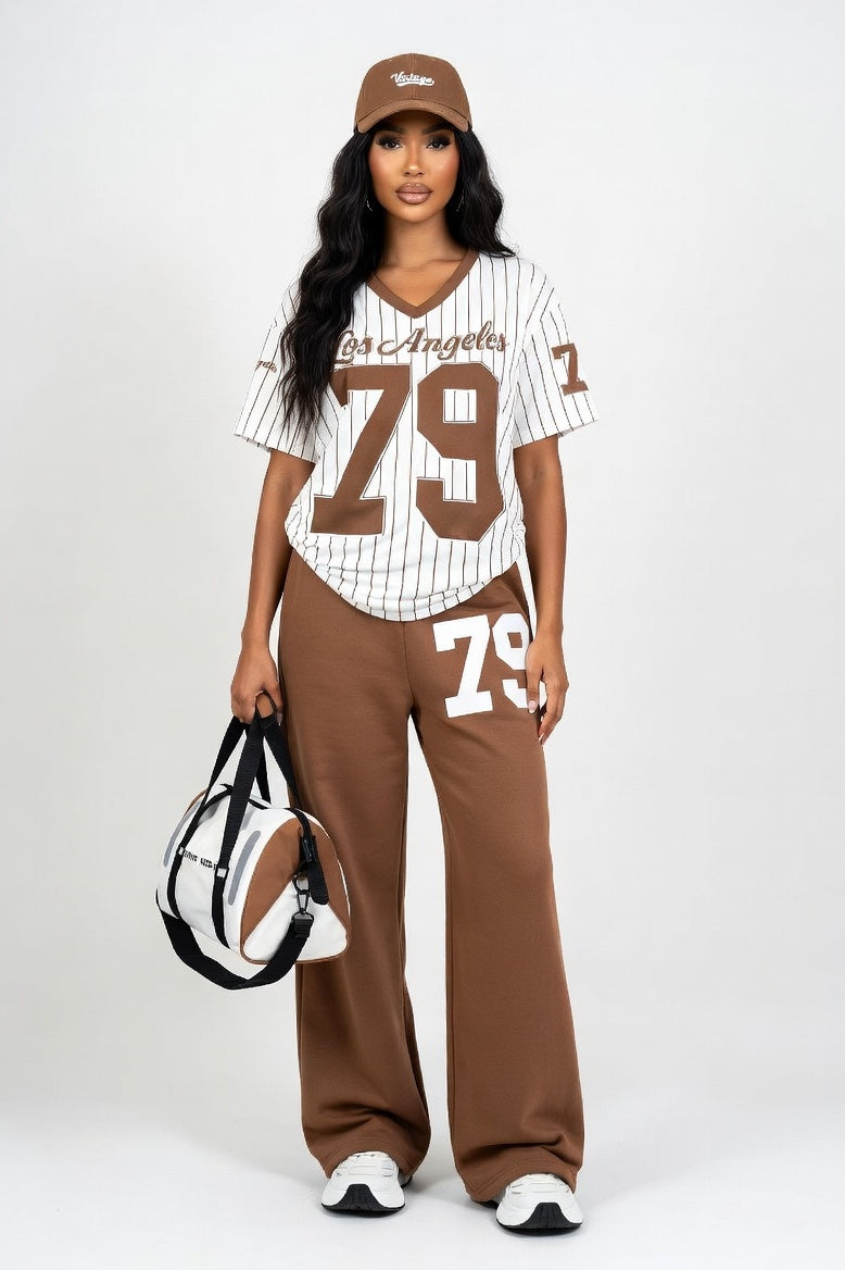 Digital Print Co-ord Set — Camel