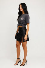 Jacquard Satin A-Line Skirt — side view