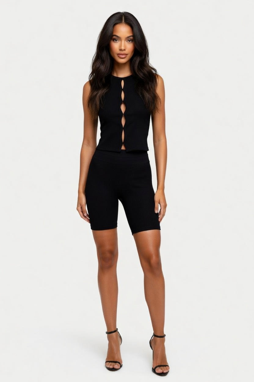 Cut-Out Knit Vest — front view