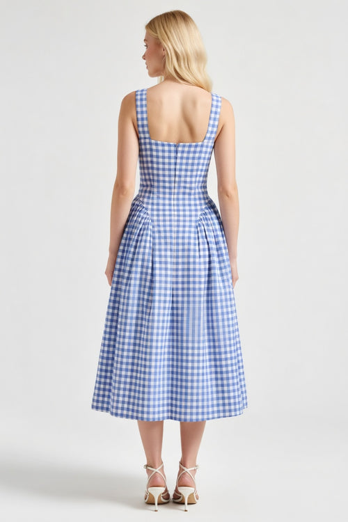 Square Neck Printed Slip Dress — back view