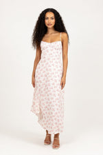Floral Halter Swing Dress — Pink