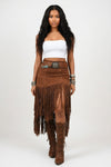 Tassel Suede-Effect Skirt