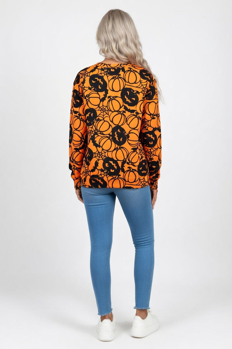 Halloween Print Sweatshirt — back view