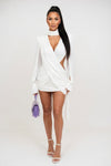 Deep V Cross-Strap Bodycon Dress