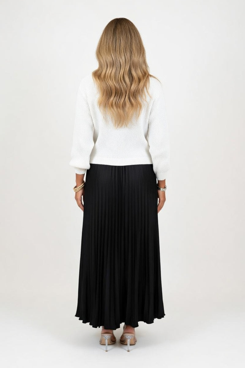 Knit Pleated Hybrid Dress — back view