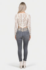 Hollow Lace Top — back view