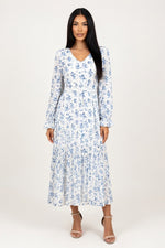 Printed Swing Dress — White